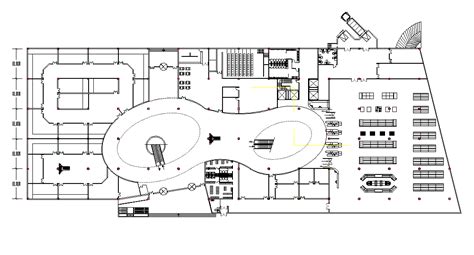 Commercial center shopping center layout plan - Cadbull