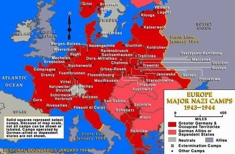 Nazi Camps in Occupied Europe 1943-1944 - Map