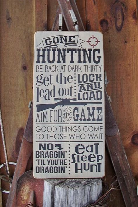 Wood Sign Gone Hunting Deer Hunter Hunting Decor Handmade