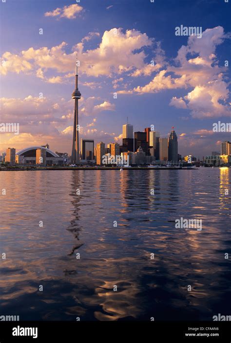 skyline view from toronto islands at sunset, toronto, ontario, canada Stock Photo - Alamy