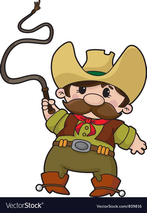 Cowboy with whip Royalty Free Vector Image - VectorStock