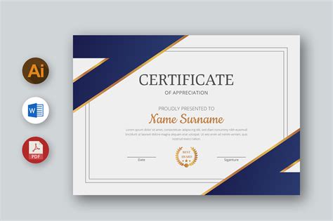 MS Word Certificate Template, Ai, PDF Graphic by inpixell.studio · Creative Fabrica