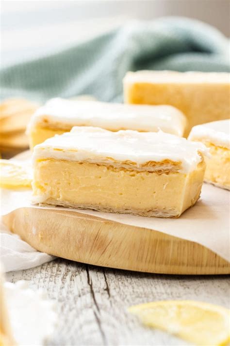 Lemon Vanilla Custard Slice - Sugar Salt Magic