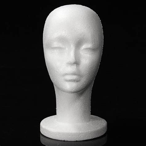 Styrofoam Foam Mannequin Female Head Model Dummy Wig Glasses Hat Display Stand – Grandado