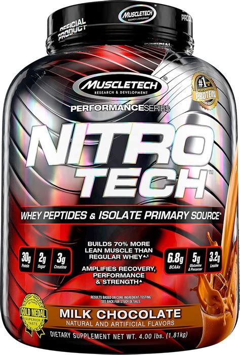 Buy Whey Protein Powder | MuscleTech Nitro-Tech Whey Protein Isolate & Peptides | Lean Protein ...