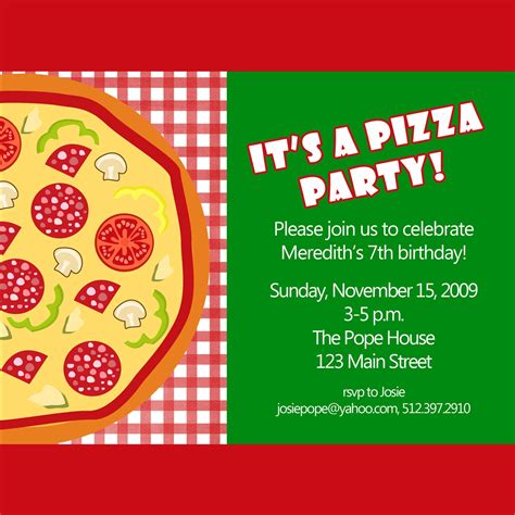 Pizza Party Invitation Printable Invitation Design Custom | Etsy