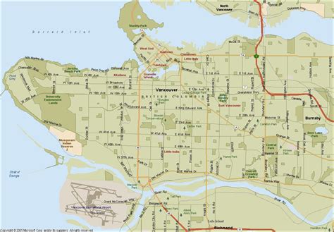 Street map of vancouver bc canada - Map of street vancouver bc canada ...