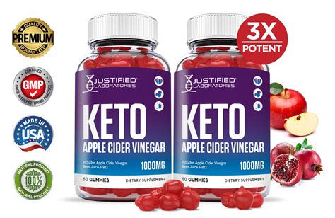 Justified Laboratories Keto Apple Cider Vinegar Gummies 1000MG ACV ...