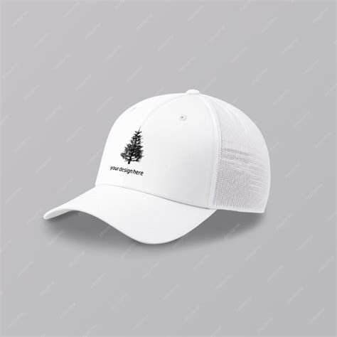 Premium PSD | PSD white cap logo design mockup and you can change background