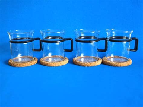 Bodum Glass Tea Coffee Mugs with Black Handle & Cork by FunkyKoala | Black kitchen handles ...