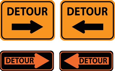 Traffic Detour sign on white background. Detour symbol. flat style. 13336795 Vector Art at Vecteezy