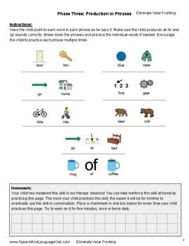 Velar Fronting Therapy Kit | Phonology Therapy for /k/ and /g/ Sounds (No Prep)