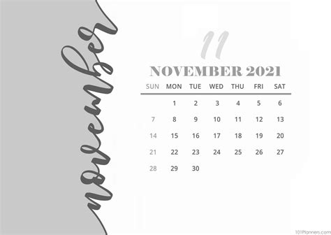 Free Printable November 2021 Calendar | Customize Online