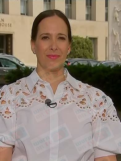 WornOnTV: Lisa Rubin’s white eyelet puff sleeve blouse on NBC News ...