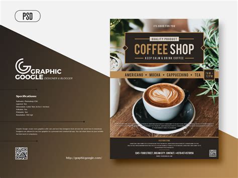 Photorealistic Coffee Flyer Template Featuring Cups Filled with Coffee (FREE) | Resource Boy