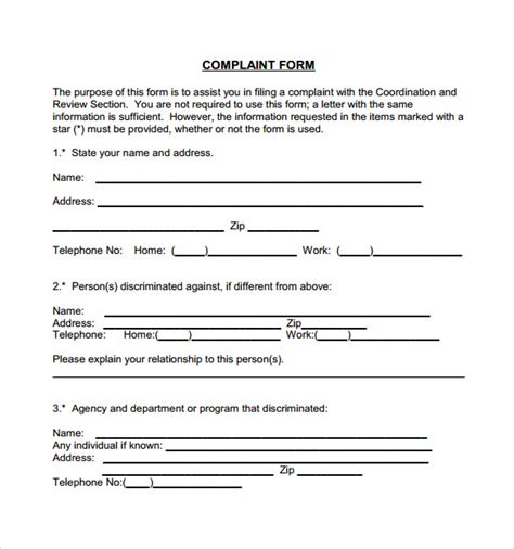 FREE 6+ Sample Civil Complaint Forms in PDF | MS Word