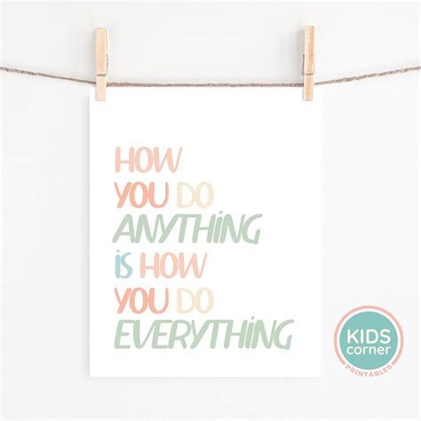 How You Do Anything is How You Do Everything Print, Printable Quote, Classroom Printable ...