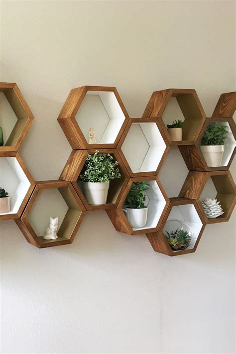 Mid Century Shelves, Honeycomb Shelving, Hexagon Wall Shelf, Christmas ...