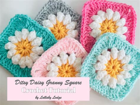 Lullaby Lodge: Ditsy Daisy Granny Squares - Learn how to make them in this crochet tutorial by ...