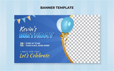 Kids birthday invitation banner template. Suitable for birthday ...