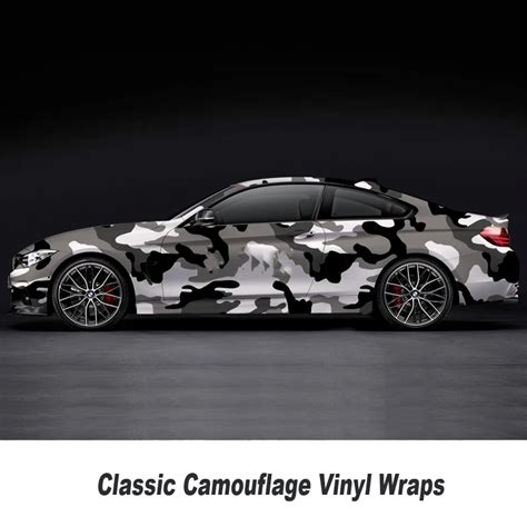 black Camo Vinyl Wrap Camouflage Bubble Free For Car Wrapping Auto body ...