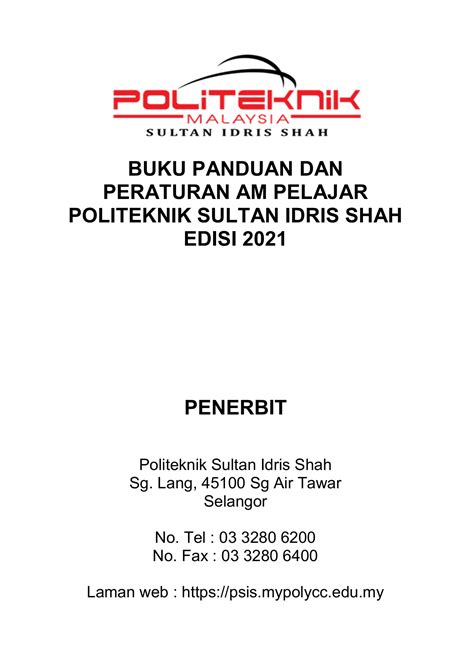 Logo Politeknik Sultan Idris Shah - Majlis Perwakilan Pelajar Politeknik Sultan Idris Shah ...