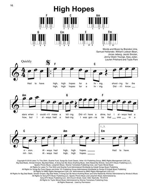 High Hopes by Panic! At The Disco Sheet Music for Super Easy Piano at Sheet Music Direct