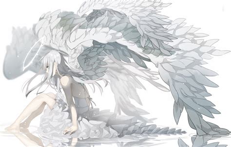 Wallpaper Girl, Angel, Anime, Halo images for desktop, section арт - download