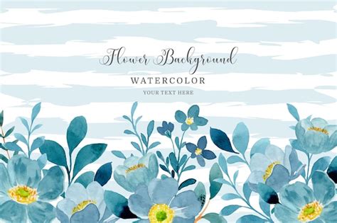 Free Vector | Blue green floral background with watercolor