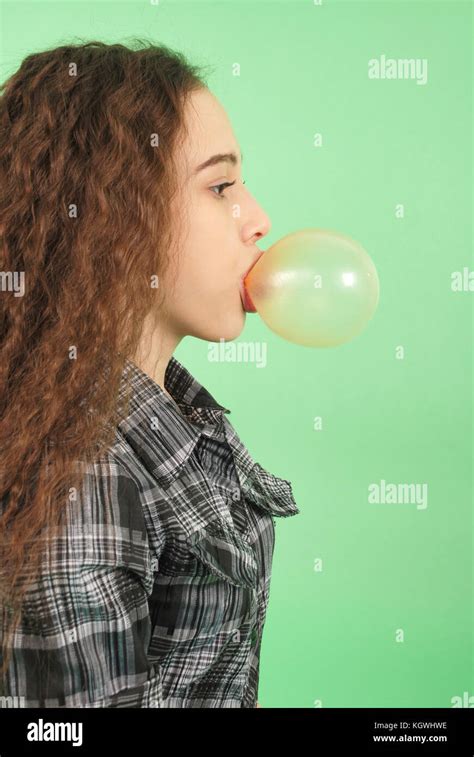 Girl Blowing Bubble Gum