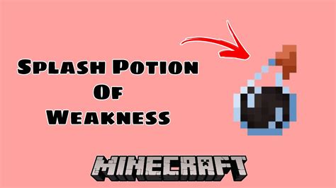 How To Make A Splash Potion Of Weakness In Minecraft 1.18 - YouTube