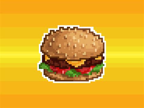 Burger pixel art illustration by Massinissa Stoutah on Dribbble