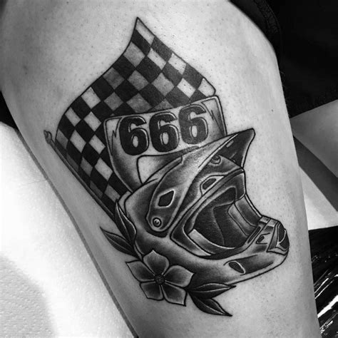 40 Checkered Flag Tattoo Ideas For Men - Racing Designs