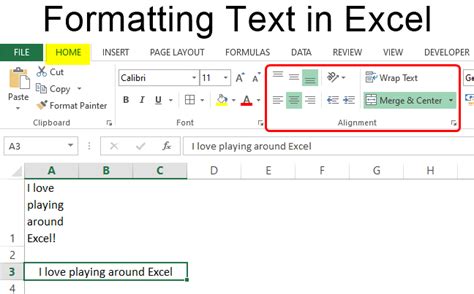 Formatting Text in Excel | Examples on How to Format Text in Excel