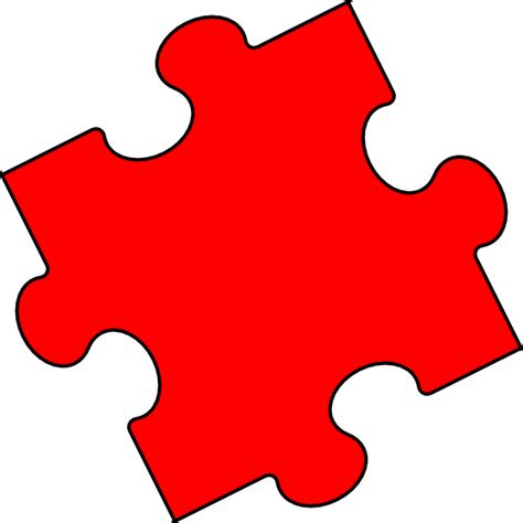 Red Puzzle Piece - Small Clip Art at Clker.com - vector clip art online, royalty free & public ...