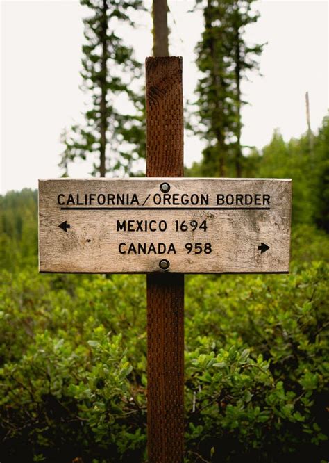 Vertical of the Sign at the California-Oregon Border and Showing the ...