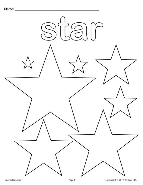 Stars Coloring Page (With images) | Shape coloring pages, Star coloring pages, Shapes preschool