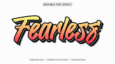 Premium Vector | Editable fearless font typography template text effect ...