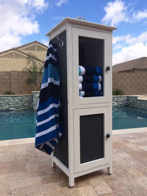 Poolside Towel Cabinet from Benchmark Cabinet Plan | Ana White