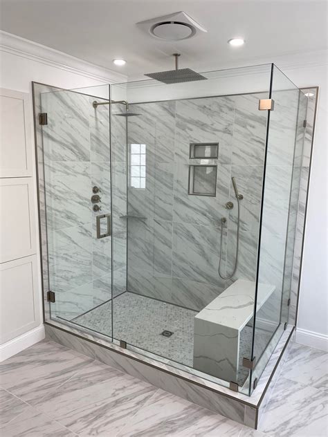 Shower I just built in Baltimore, MD. Aluminum trim in place of ...