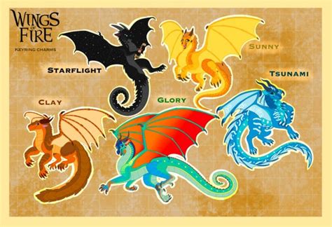 Wings of fire: Dragonets of destiny acrylic charms | Etsy