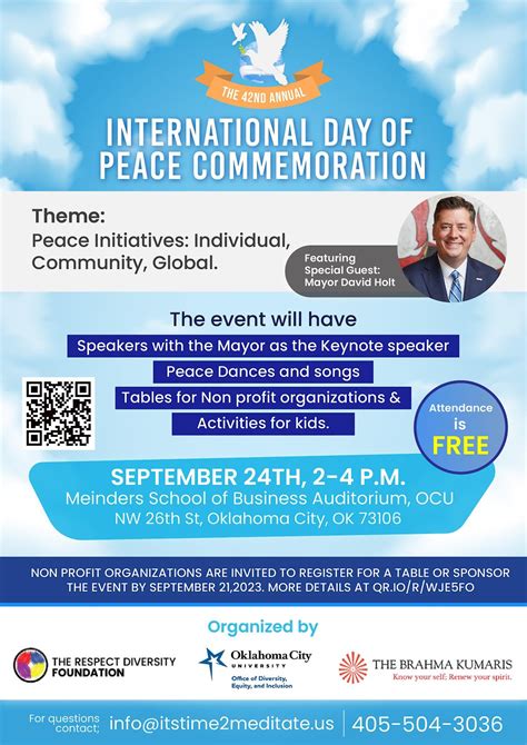 International Day of Peace Commemoration 2023- Free attendance | Meinders School of Business ...