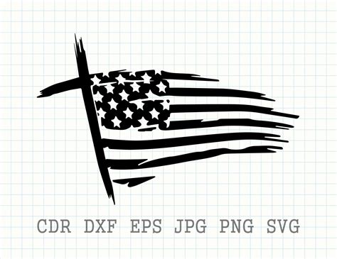 Cross Flag Svg American Flag Svg Us Flag Clipart Patriotic - Etsy Canada