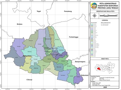 Peta Administrasi Kabupaten Banyumas Provinsis Jawa Tengah Neededthing ...