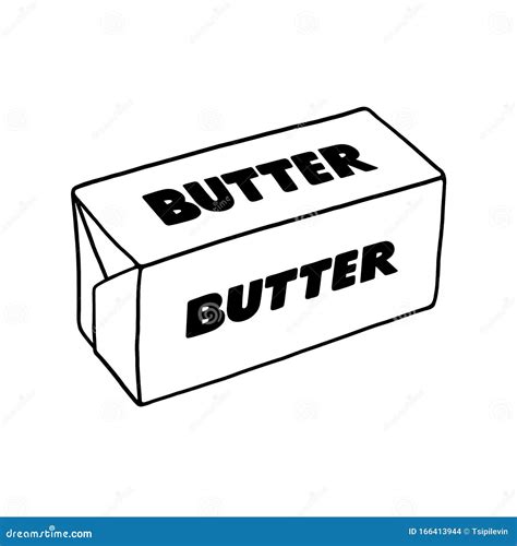 Butter-Umriss-Abbildung Auf Weißem Hintergrund Stock Abbildung ...