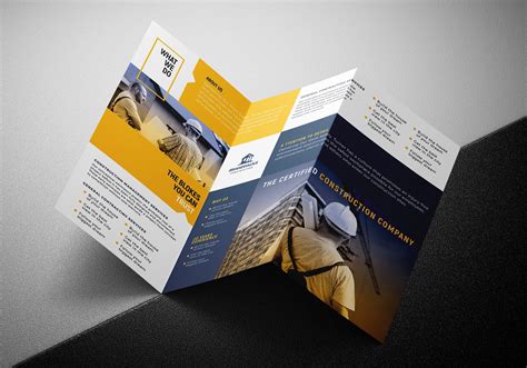 Construction Company Tri-Fold Brochure Template in PSD, Ai & Vector - BrandPacks