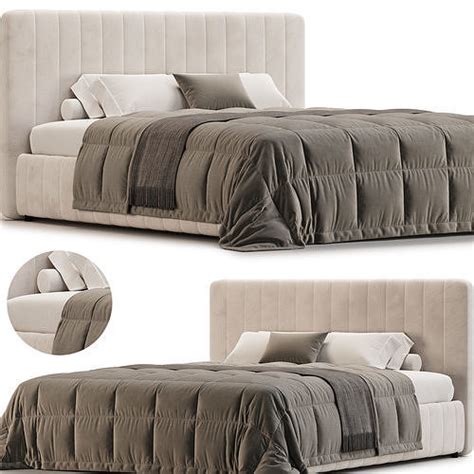 Bed Prima Low beige 3D model | CGTrader