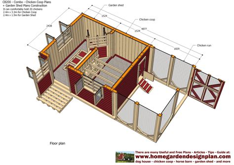 for chick coop: CB200 Combo Plans Chicken Coop Plans Construction Garden Sheds Storage Sheds ...