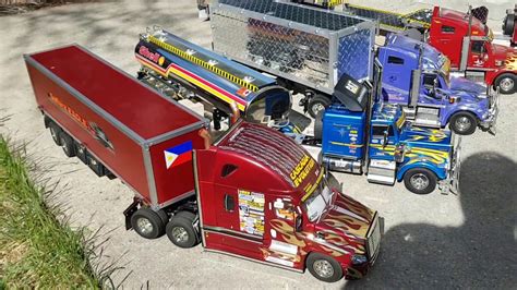 Tamiya Semi truck collection with trailers - YouTube