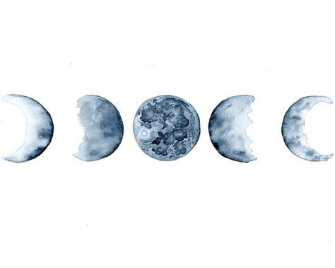 Moon Phases Print Watercolor Crescent Moons | Etsy | Watercolor moon, Astronomy artwork, Moon art